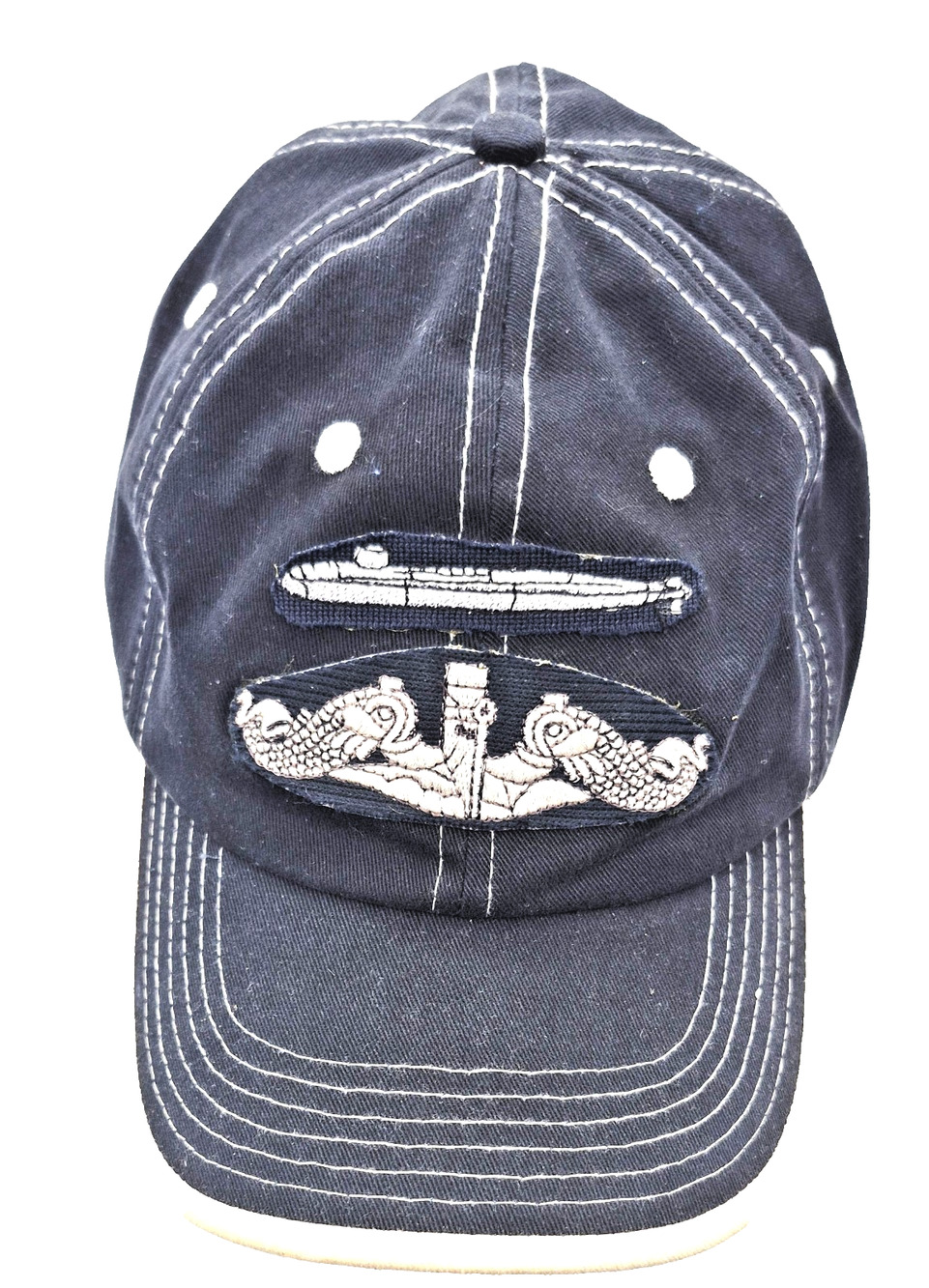 US Navy Submarine Dolphins Hat Ball Cap Strapback Vintage Military Black